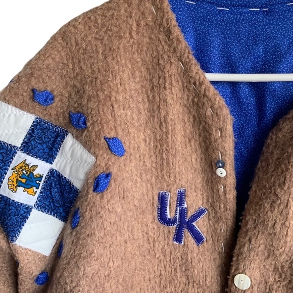 Handmade Kentucky Wildcats Jacket Basketball Football Coat BBN XL Oversized - Picture 3 of 8